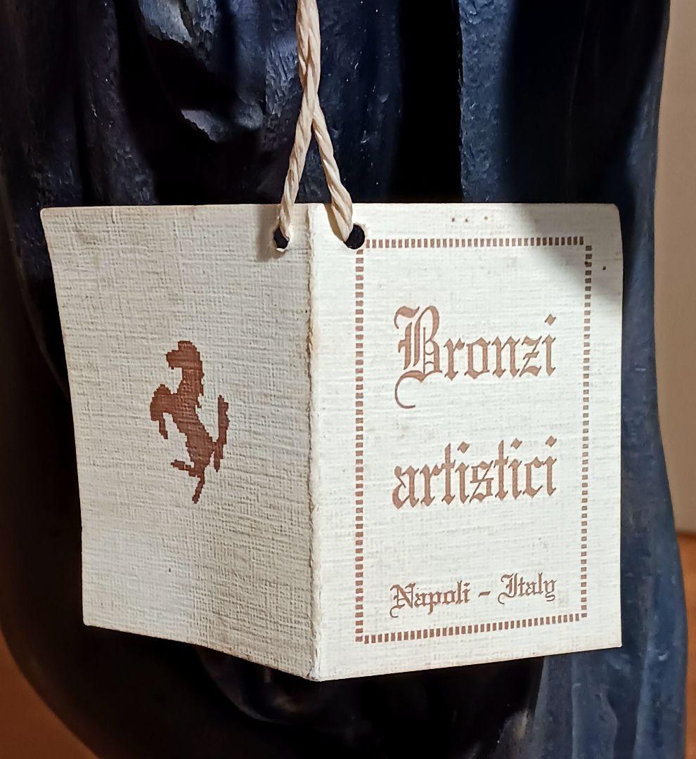 A.de.Luca 手彫り女神像 ブロンズ彫刻 大理石台座 アンティーク