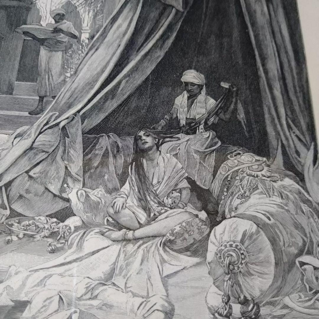 ＊アルフォンス・ミュシャ額装＊「白い象の伝説」初版挿絵リトグラフ④