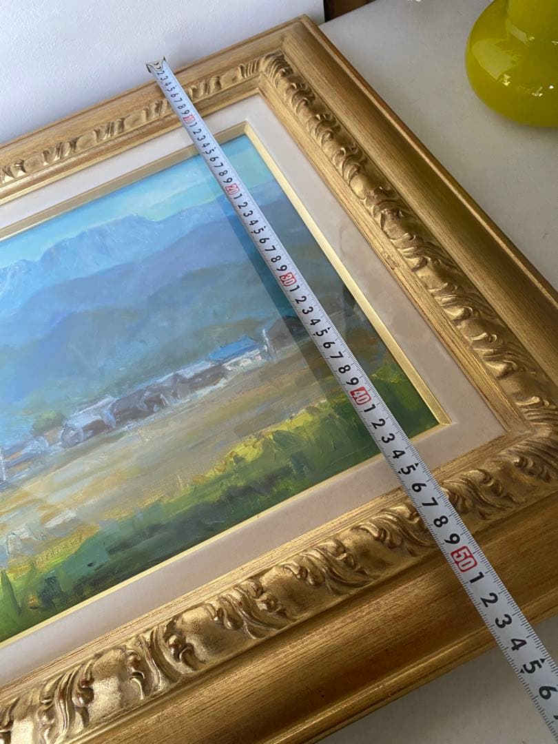 風景画　油絵　絵画　ゴールド装飾油彩額縁　額縁