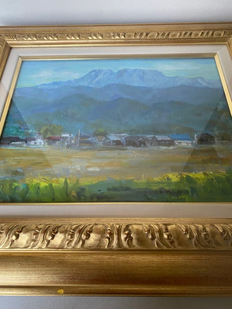 風景画　油絵　絵画　ゴールド装飾油彩額縁　額縁