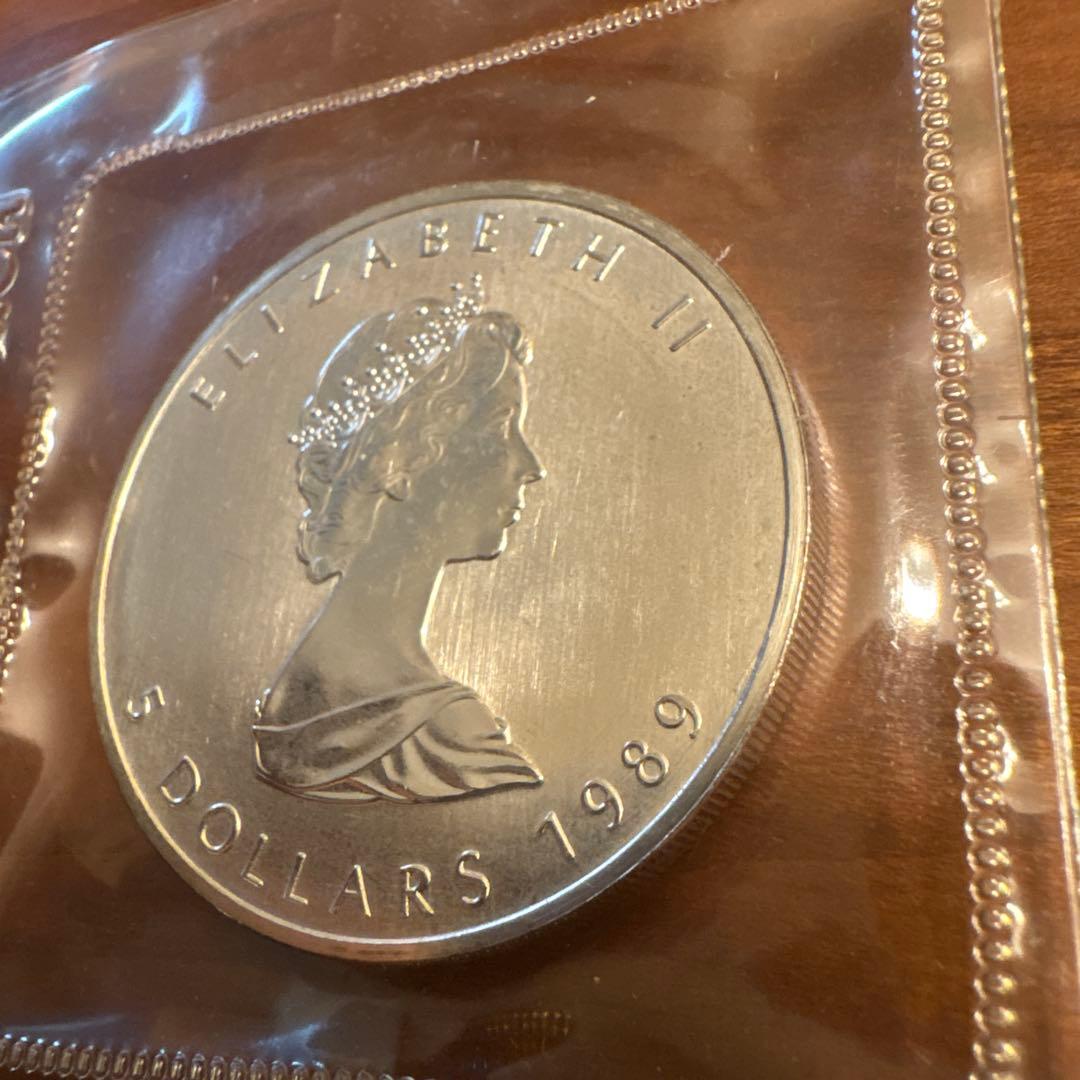 1989年　メイプルリーフ銀貨　1オンス　純銀　2枚セット