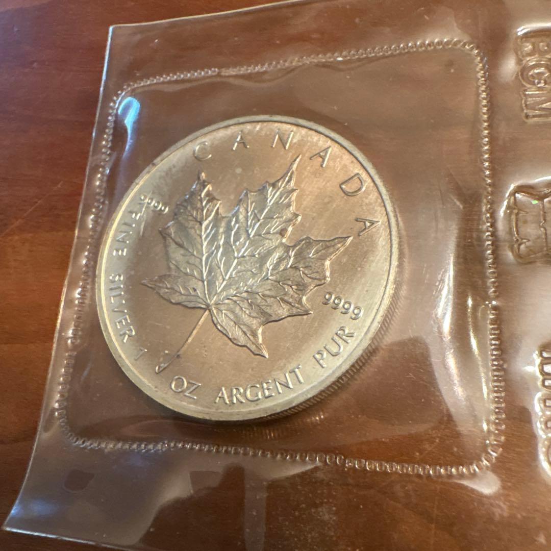 1989年　メイプルリーフ銀貨　1オンス　純銀　2枚セット