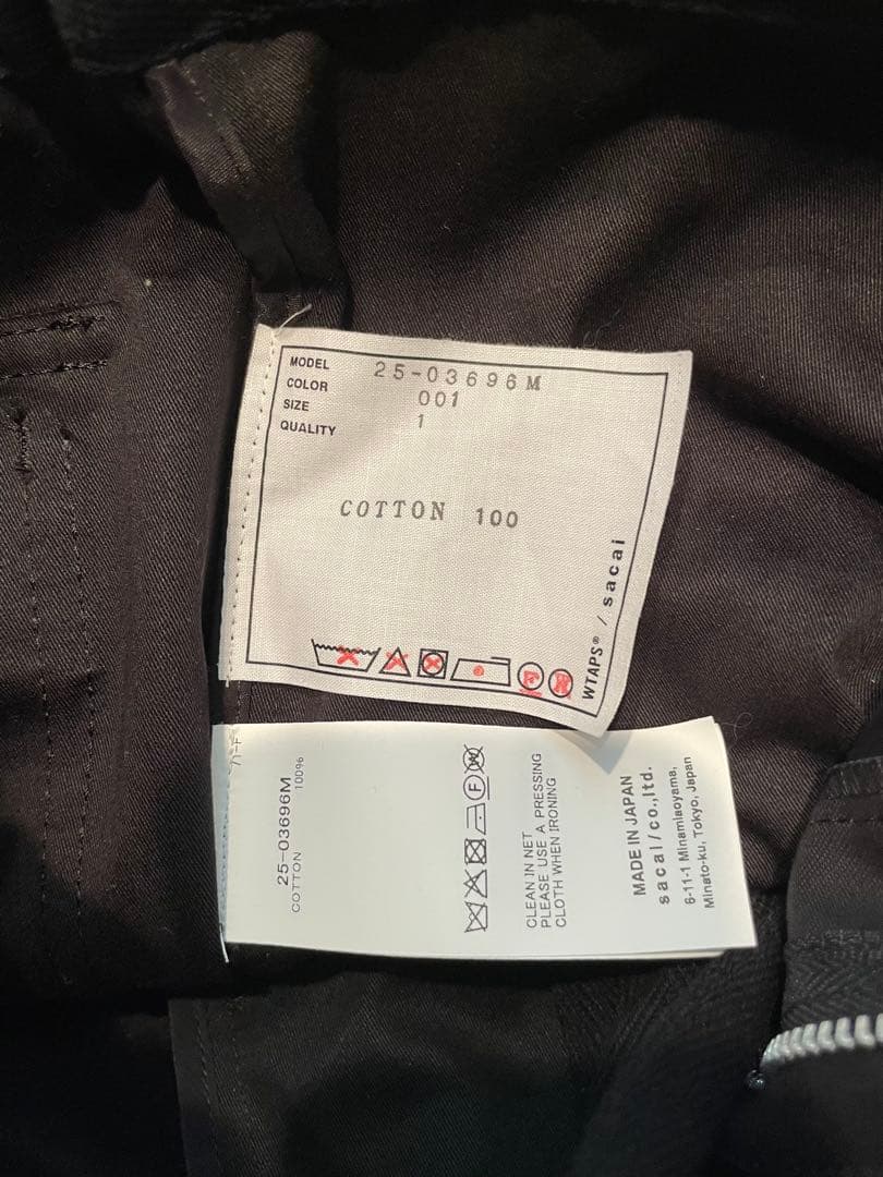 sacai×wtaps Cotton Back Satin Pants 1 新品
