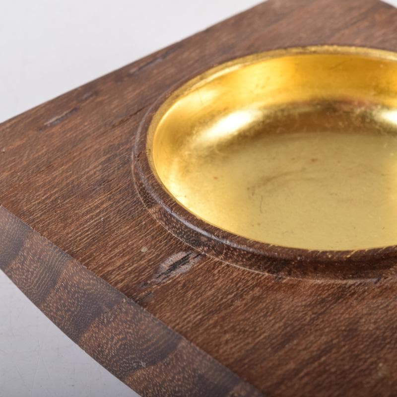 くりのぼう　川本光春作　雲月彫　内金溜香合　建仁寺竹田益州書付　V7217