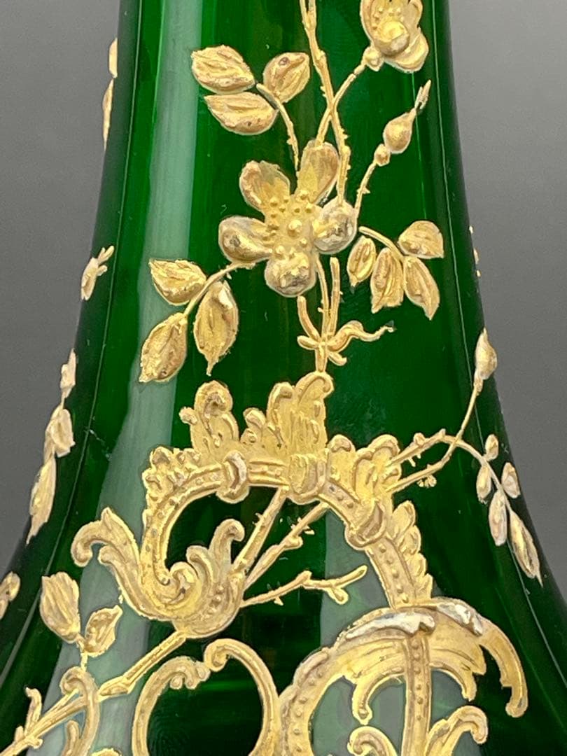 【希少】モーゼル ２３．８㎝ エナメル盛 金彩 金盛り 花瓶 水差し ピッチャー