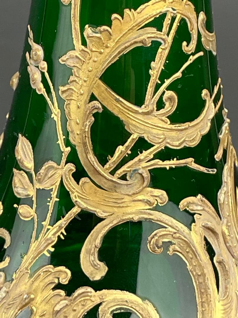 【希少】モーゼル ２３．８㎝ エナメル盛 金彩 金盛り 花瓶 水差し ピッチャー