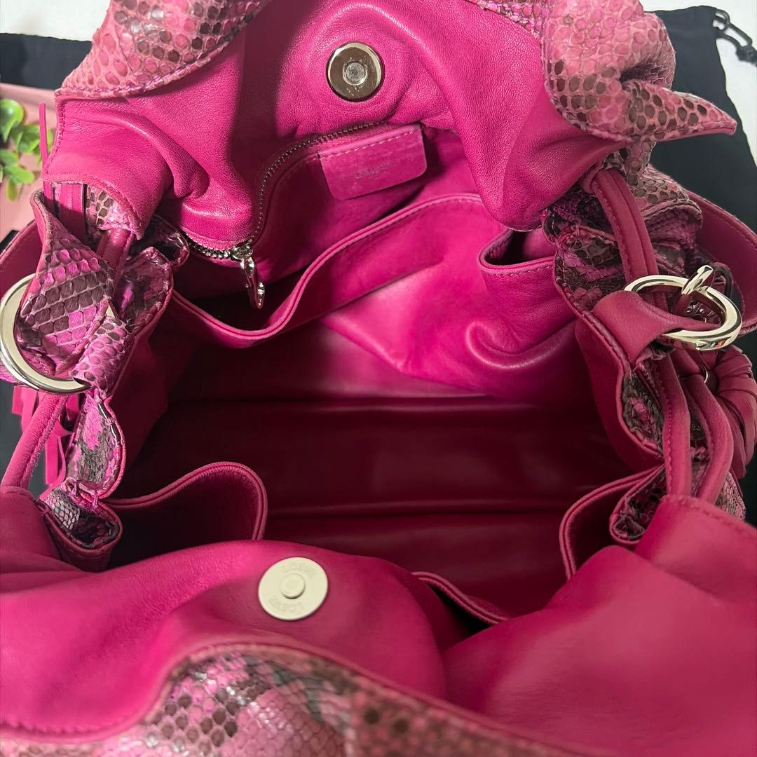 超希少 LOEWE VINTAGE PINK Python フラメンコ バッグ