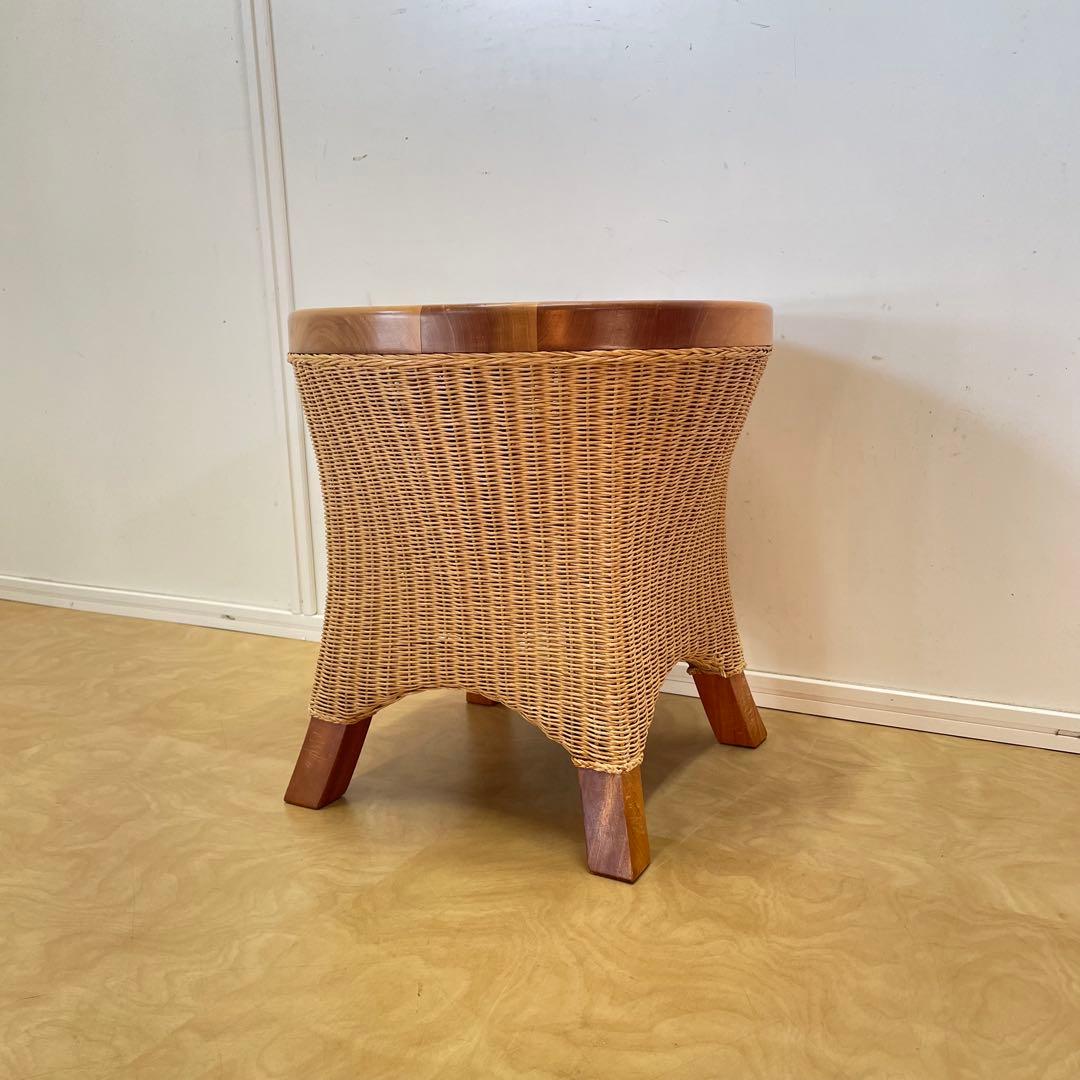 ペーパーコード編み 木製 サイドテーブル 花台 スツール テーブル 椅子 イス