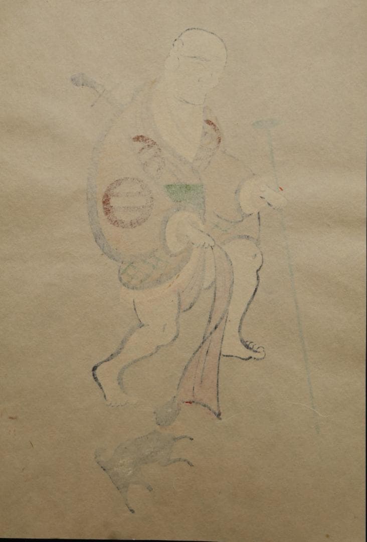 大津絵版画　高橋松山　「座頭」大正・昭和（江戸時代後期）【大津絵10種】値下げ