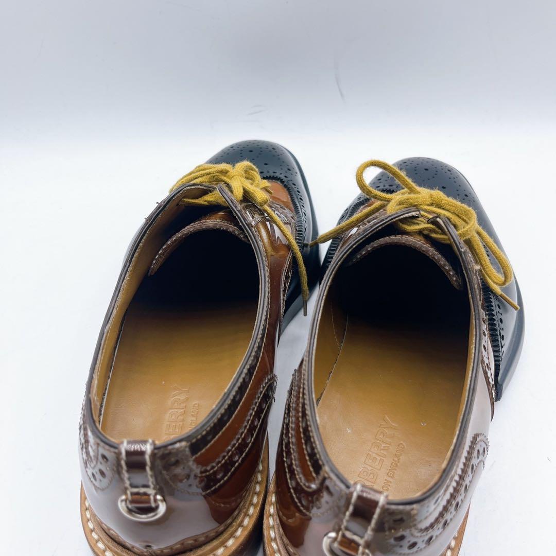 激レア❗️バーバリー ウィングチップ シューズ クリア エナメル切り替え 42