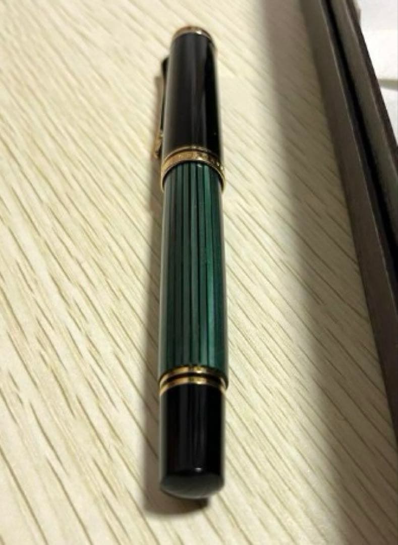ペリカン スーべレーン　緑縞　M405 EF　インク付　美品