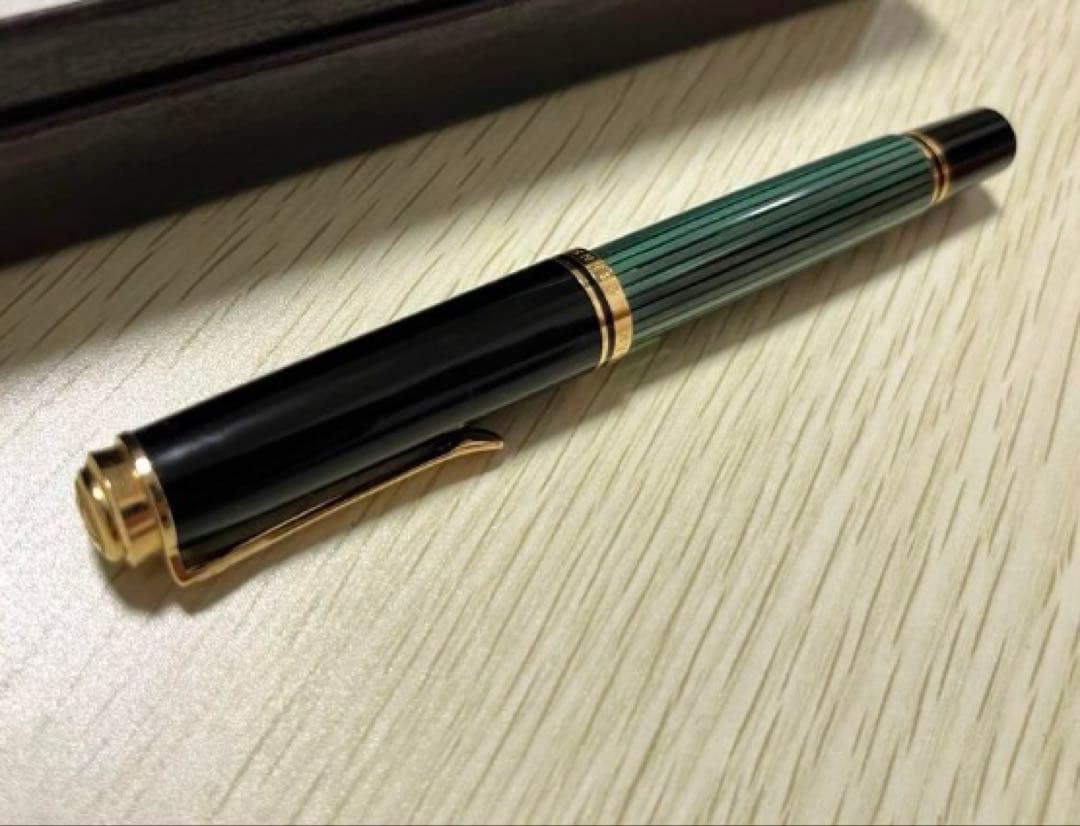 ペリカン スーべレーン　緑縞　M405 EF　インク付　美品