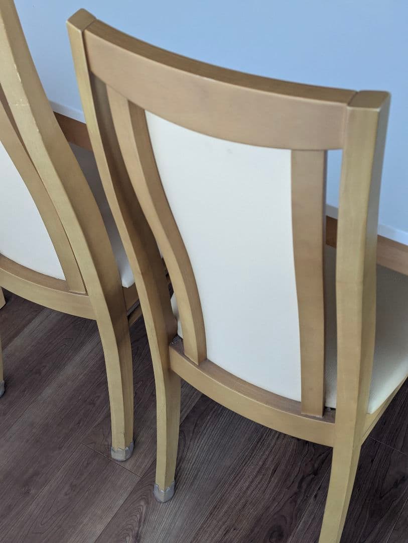 ホワイト長方形ダイニングテーブルセット