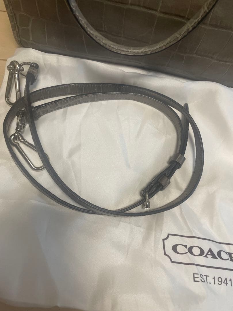 美品☆COACH☆バッグ☆本革☆グレー