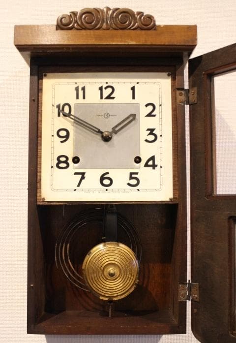 精工舎 SEIKO アールデコ ガラスの振り子 掛け時計 柱時計 アンティーク