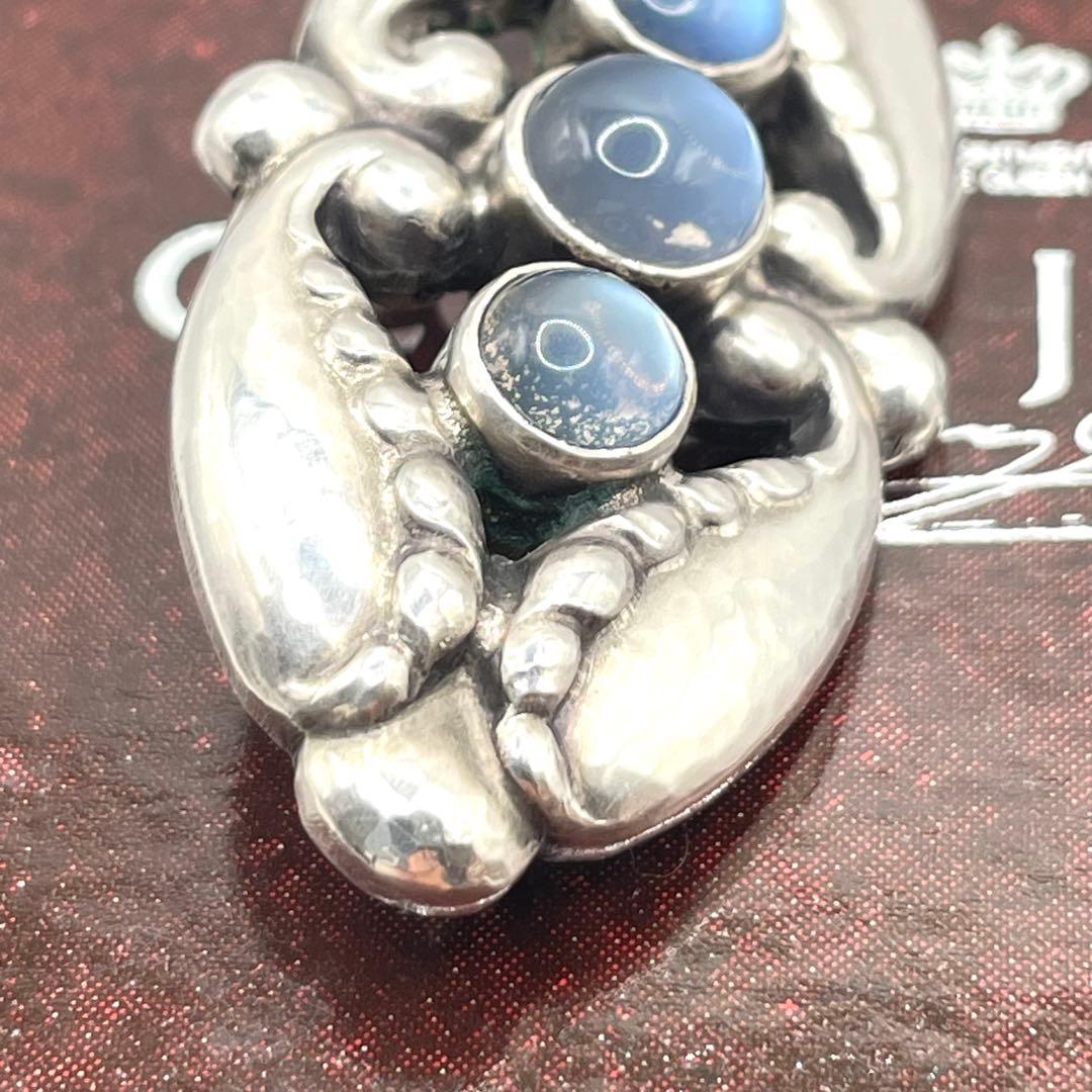 美品 ジョージジェンセン ブローチ 156 ムーンストーン シルバー 925
