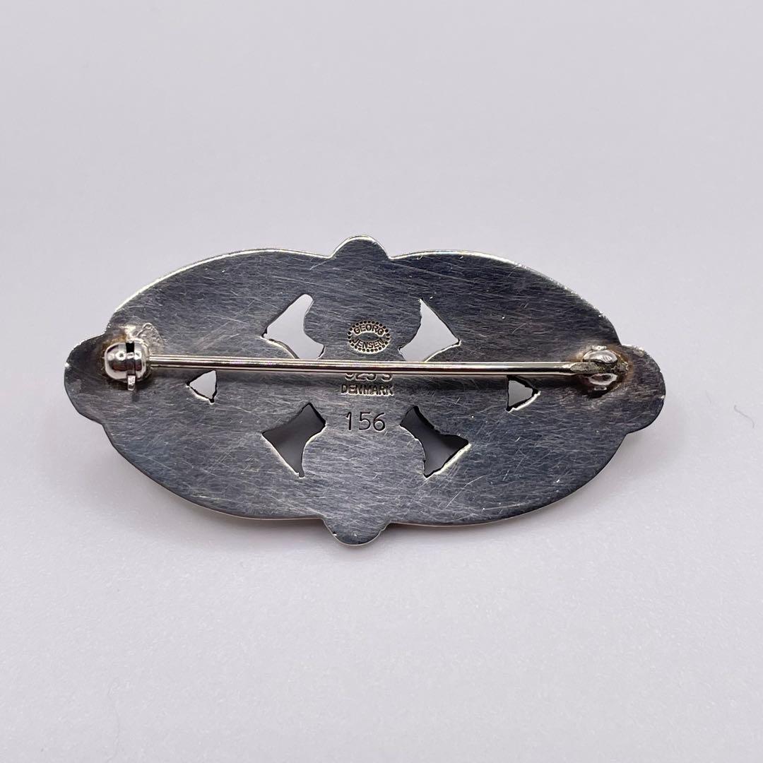 美品 ジョージジェンセン ブローチ 156 ムーンストーン シルバー 925
