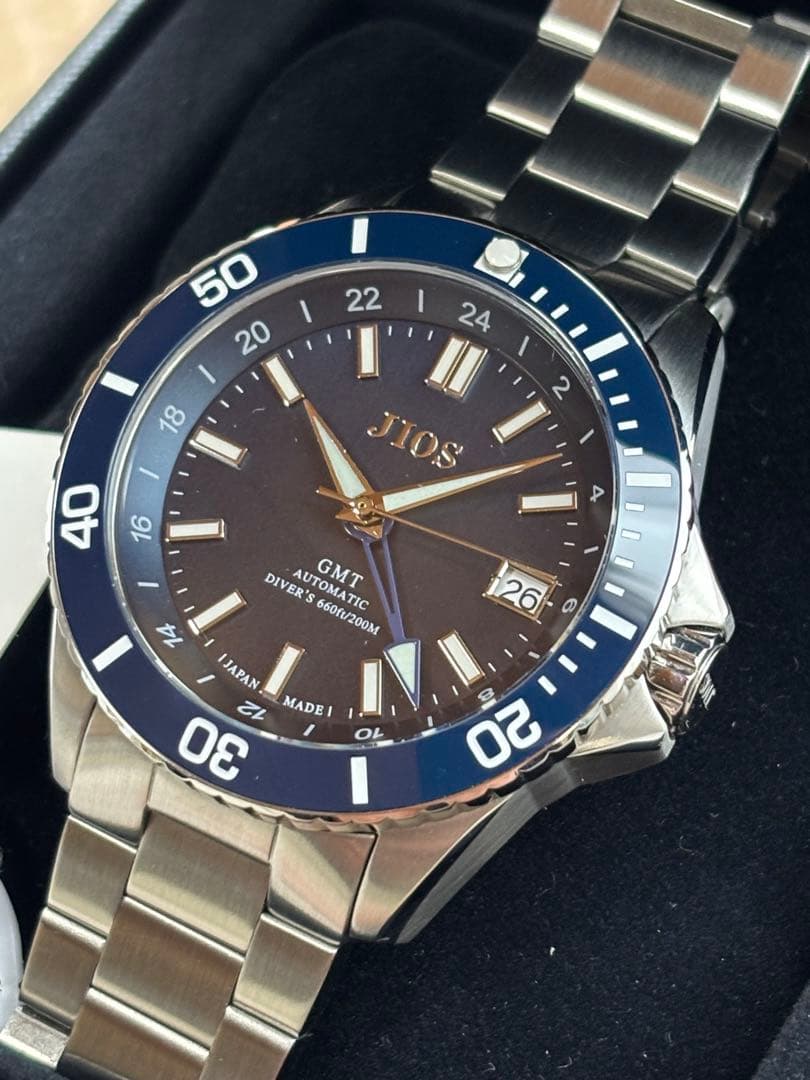 ひ*。様 メンズ機械式腕時計　JIOS GMT DIVERS 104 ダイバーズ