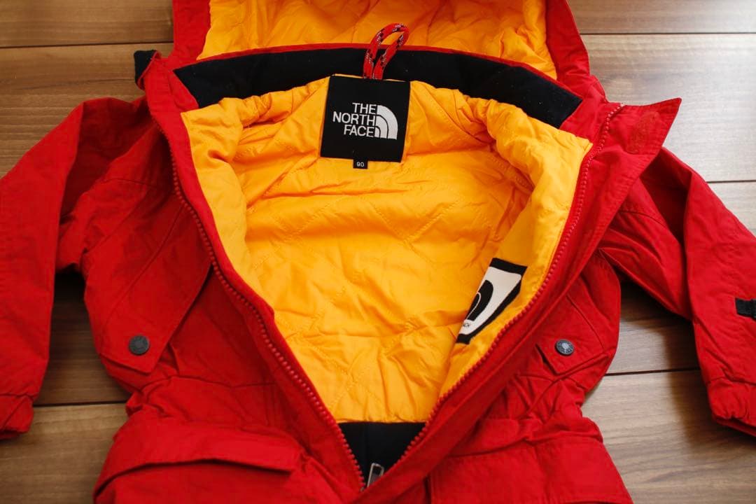 美品 ノースフェイス スキーウェア キッズ 90cm 赤 ジャンプスーツ ツナギ