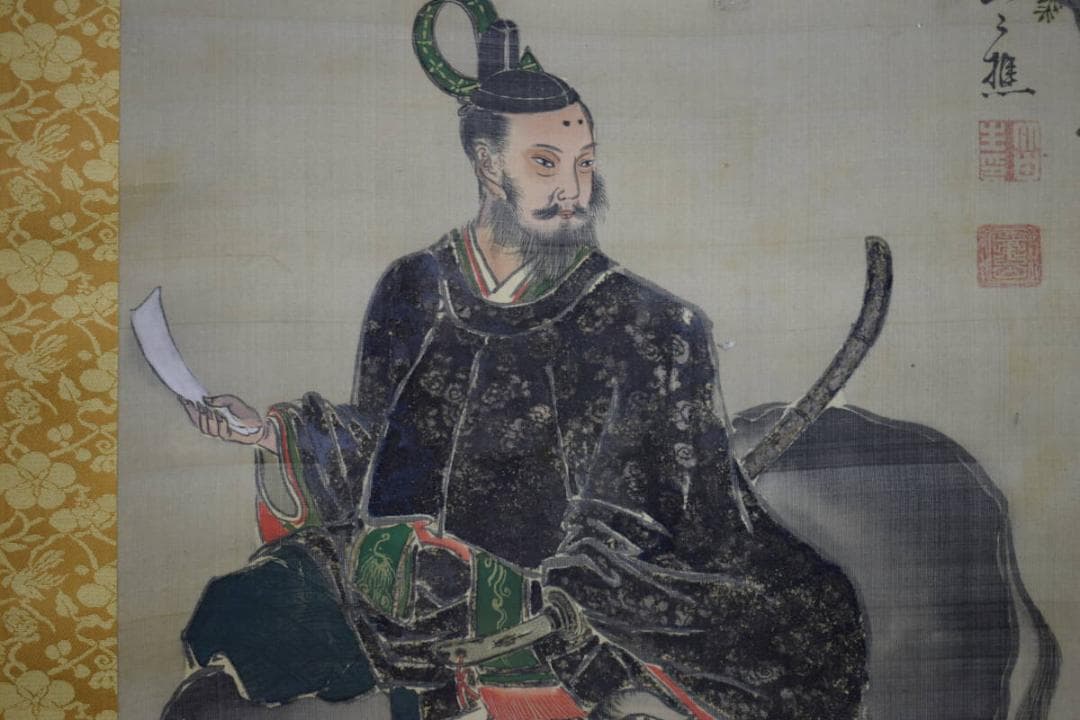 真作/業山/菅原道真像図/人物図/布袋屋掛軸HH-662