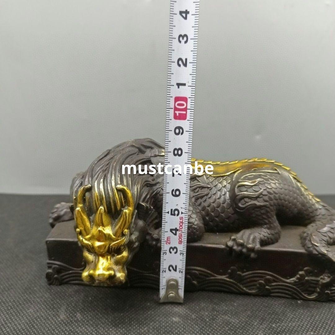 銅器 神獣 臥獣 鎮紙 書道具 文房具 開運 風水 辟邪 工芸品 置物