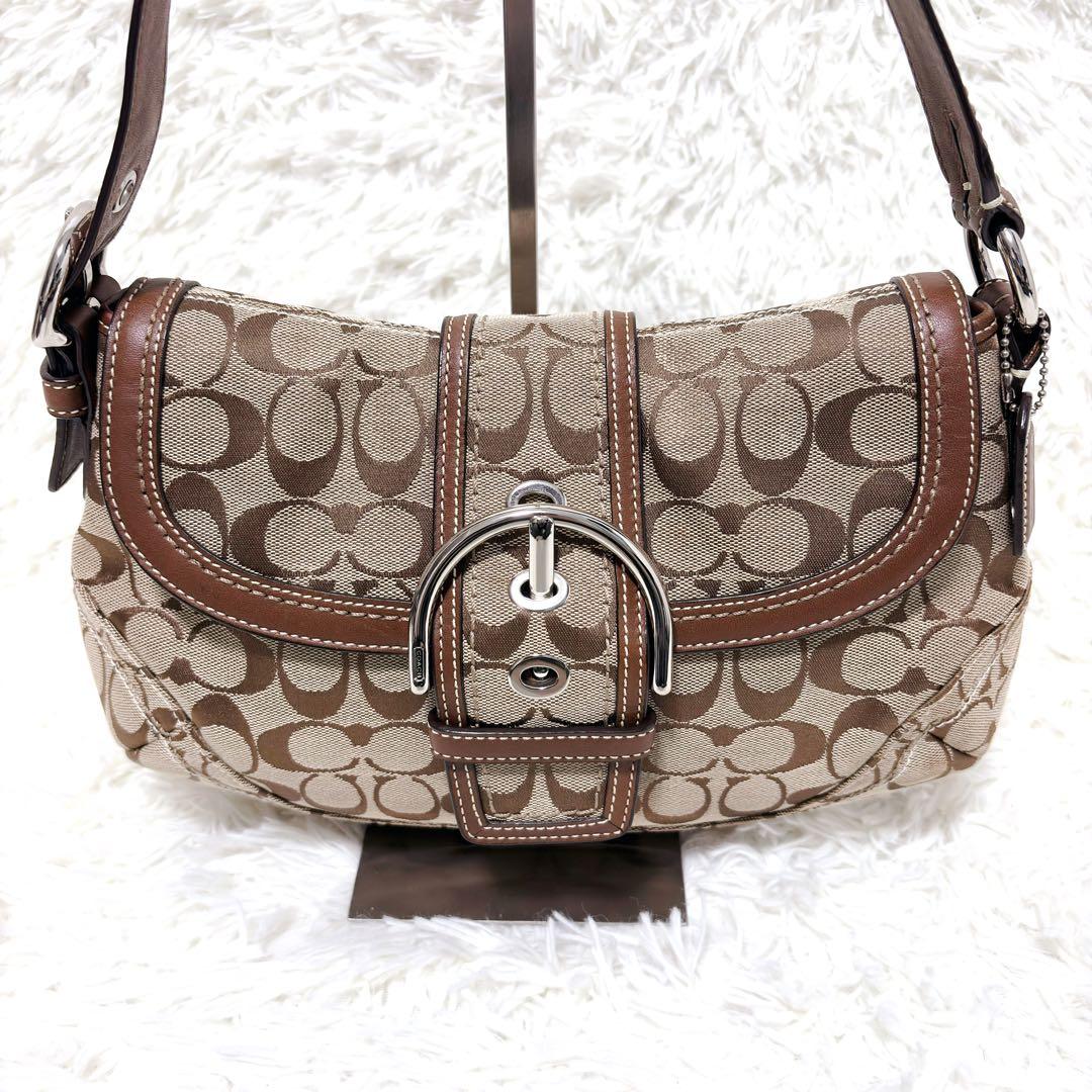 COACH コーチ ソーホー ワンショルダーバッグ レザー キャンバス ブラウン