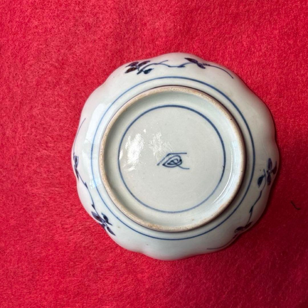 古伊万里　色絵　茄子文　小皿　5枚組