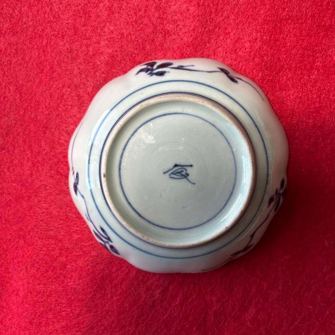 古伊万里　色絵　茄子文　小皿　5枚組