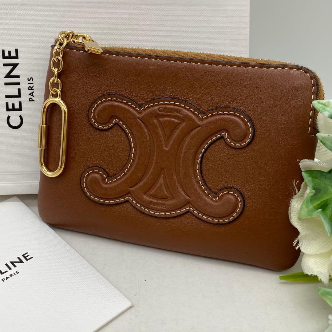 セリーヌ　ケース　キーリング　小銭入れ　ラウンドファスナー　トリオンフ