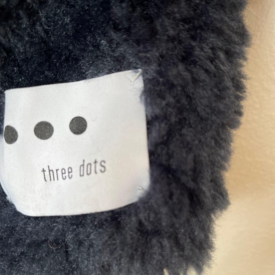 THREE DOTS スリードッツ ファー マーケットバッグ ネイビー