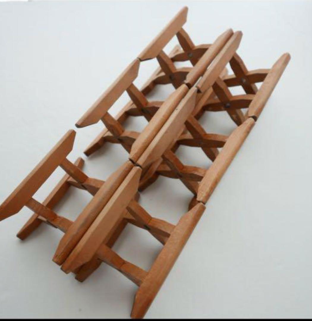 木製糸巻き☆6個セット☆釘なし☆無垢材☆ヴィンテージ☆古民具☆機織りの木枠