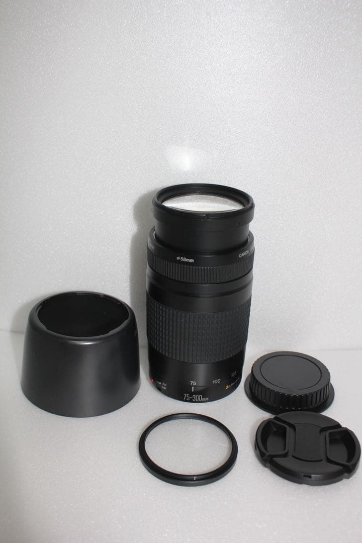迫力の300㎜☆極上品☆フード付☆キャノン Canon EF75-300㎜ ☆