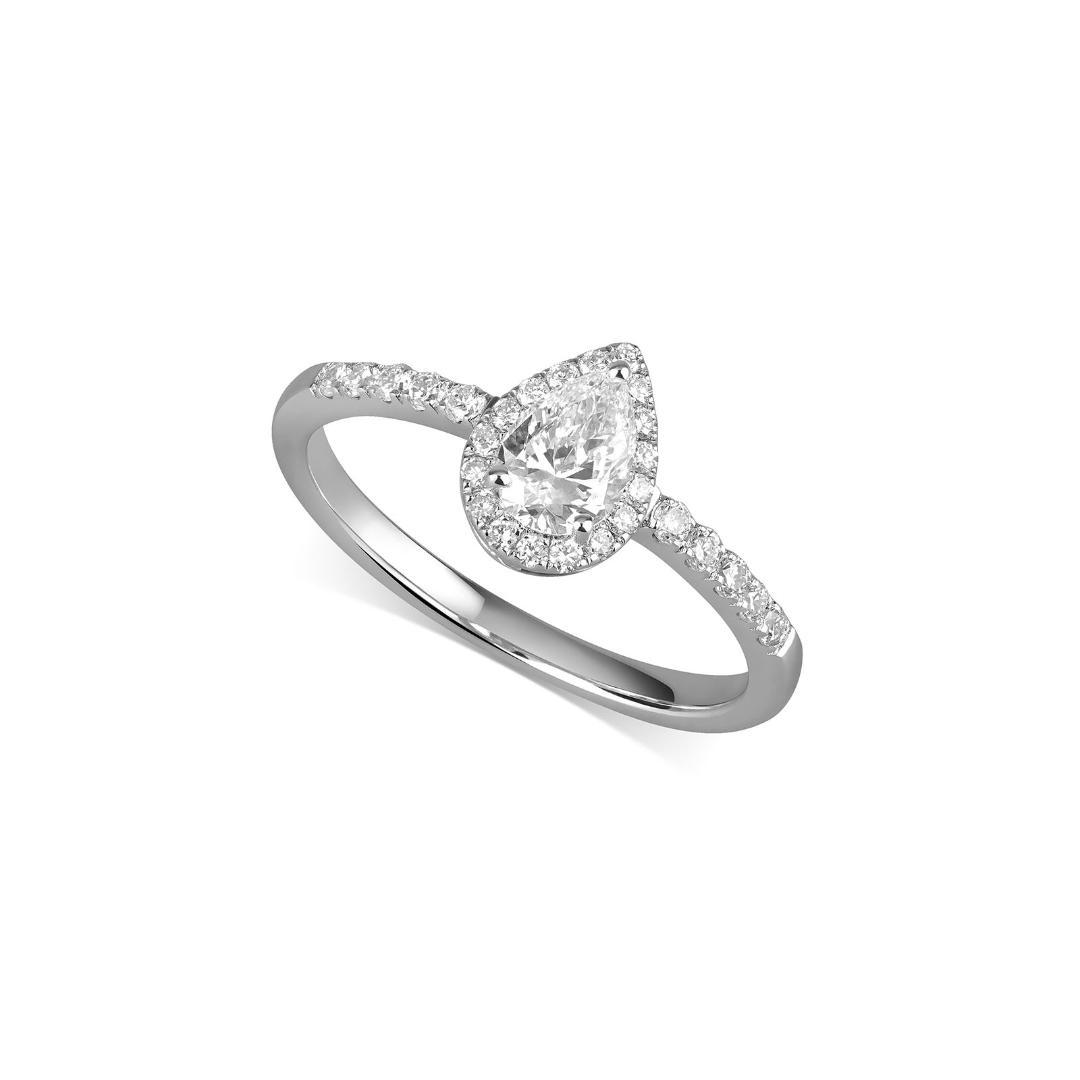 LABダイヤ水滴ヘイローリング R122H25729-W（3週間発送）