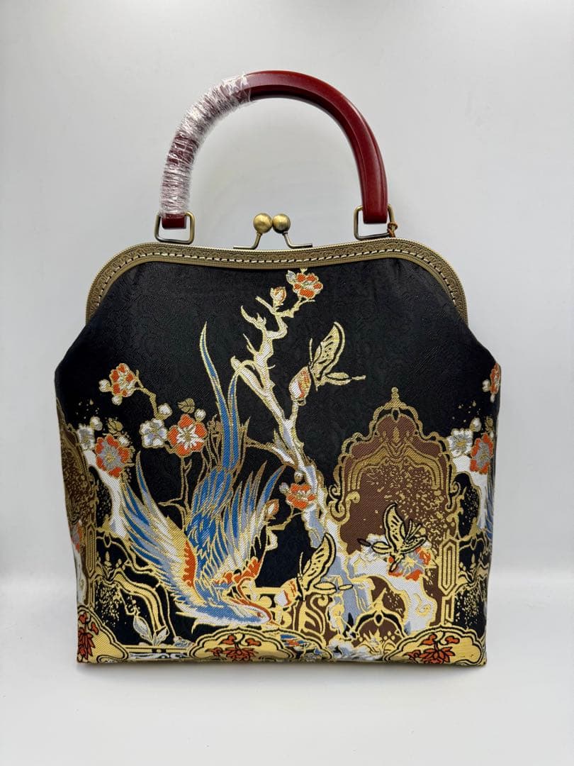 ハンドメイド　大きながま口バッグ #425