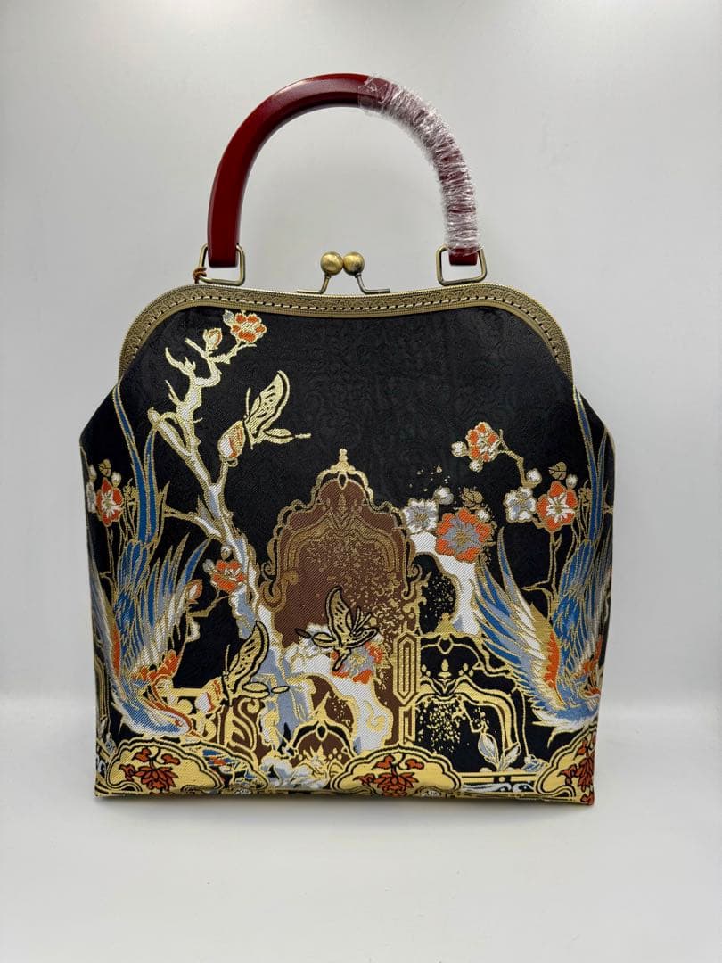 ハンドメイド　大きながま口バッグ #425