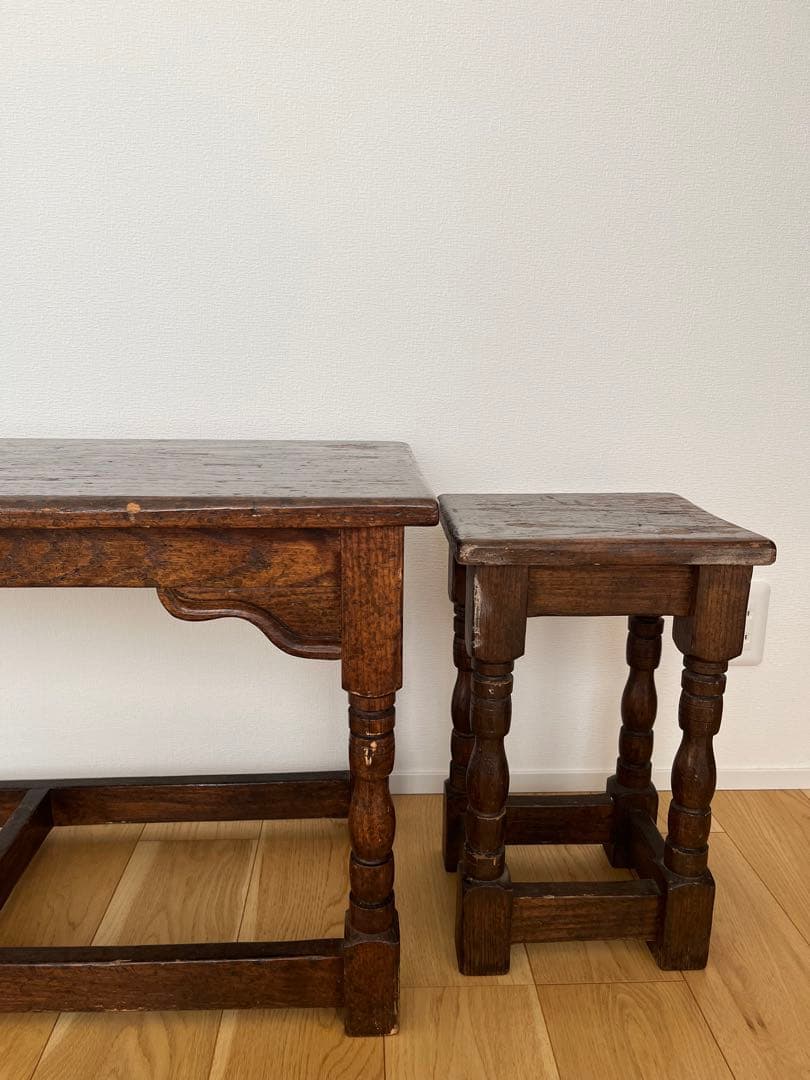 アンティーク1920–30s 英国様式 ホールベンチ＋チェアセット　ヴィンテージ