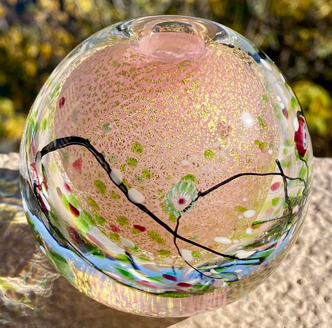 ガラス作家＊黒木国昭　ガラスアート光琳　花器　花瓶　置物　ペーパーウェイト　文鎮