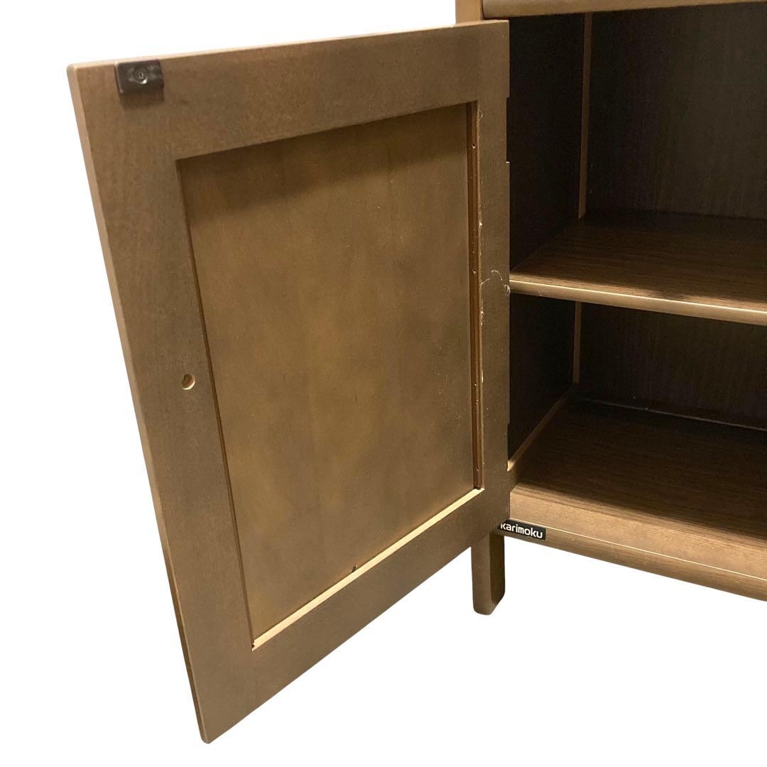 カリモク 家具 電話台 FAX台 サイドボード レトロ 木目調