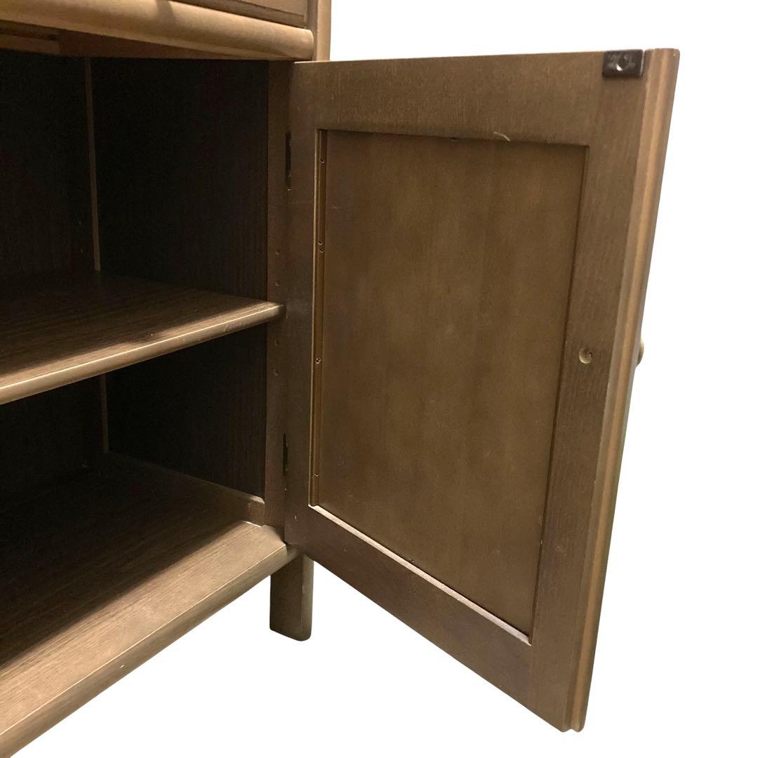 カリモク 家具 電話台 FAX台 サイドボード レトロ 木目調