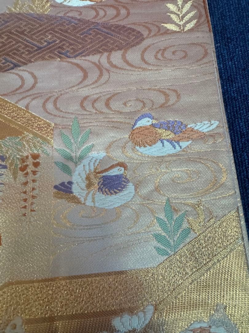 1924 袋帯 古代彫金紋  西陣織   金糸　高級上質上品　約440cm未使用