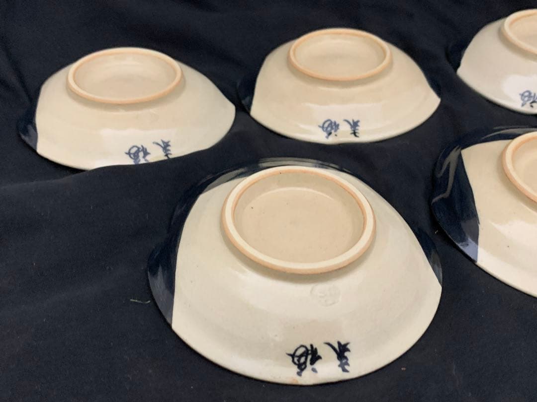 清水焼 京焼 ぐい呑　6客　小皿5枚　百福 おかめ酒器　末福