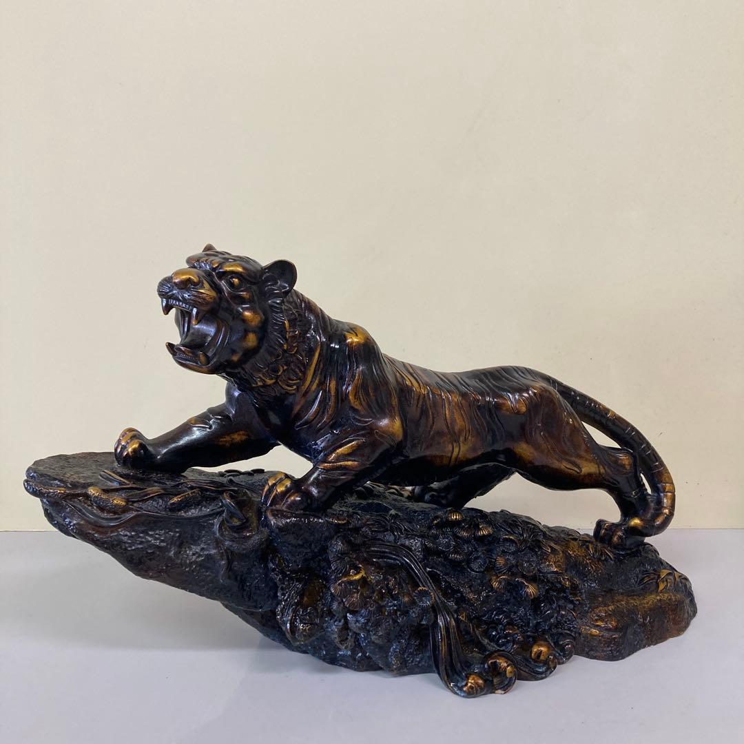 E4 ブロンズ風 アンティーク ゴールド タイガー 干支 寅年 和風 アジアン