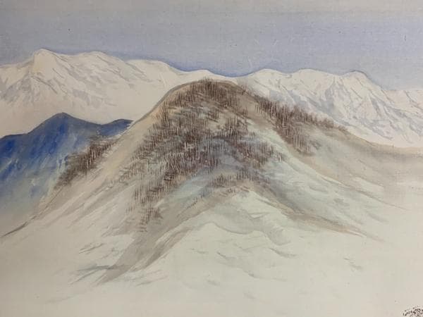 《東山魁夷》「秋渓」　絹本 肉筆 掛軸 共箱・二重箱 文化勲章 25n896