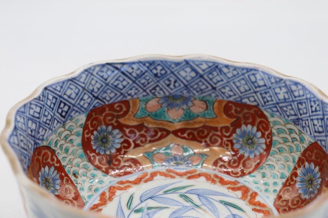 江戸　伊万里色絵花口鉢　送料込み1121