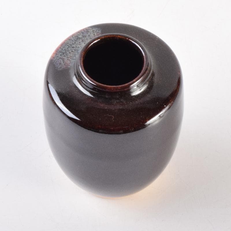 茶道具　高取焼　清水茂生造　文琳茶入　仕覆付　共箱　V　7006