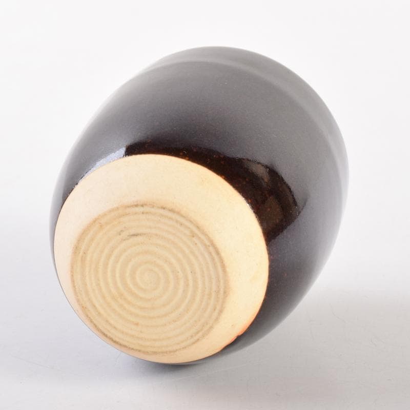 茶道具　高取焼　清水茂生造　文琳茶入　仕覆付　共箱　V　7006