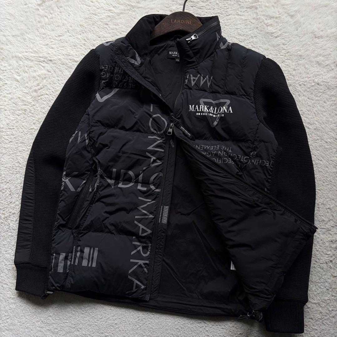 極美品✨マーク&ロナ 中綿ジャケット 総柄 異素材 黒 M 23AW 定価11万