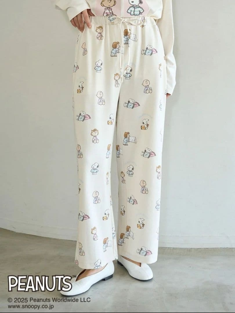 gelato pique【PEANUTS】オリジナルアート 総柄ロングパンツ