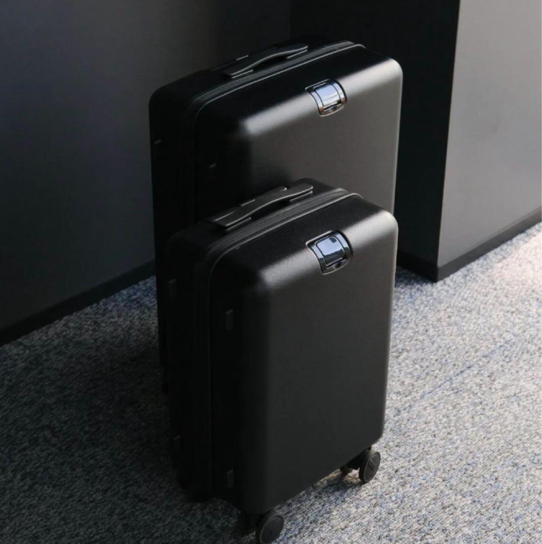 aucentic スーツケース キャスターストッパーキャリー シンプルブラック