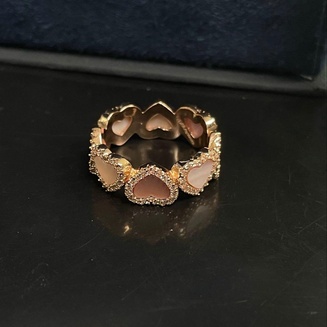 apm モナコ MONACO パヴェ フルハート リング ローズゴールド